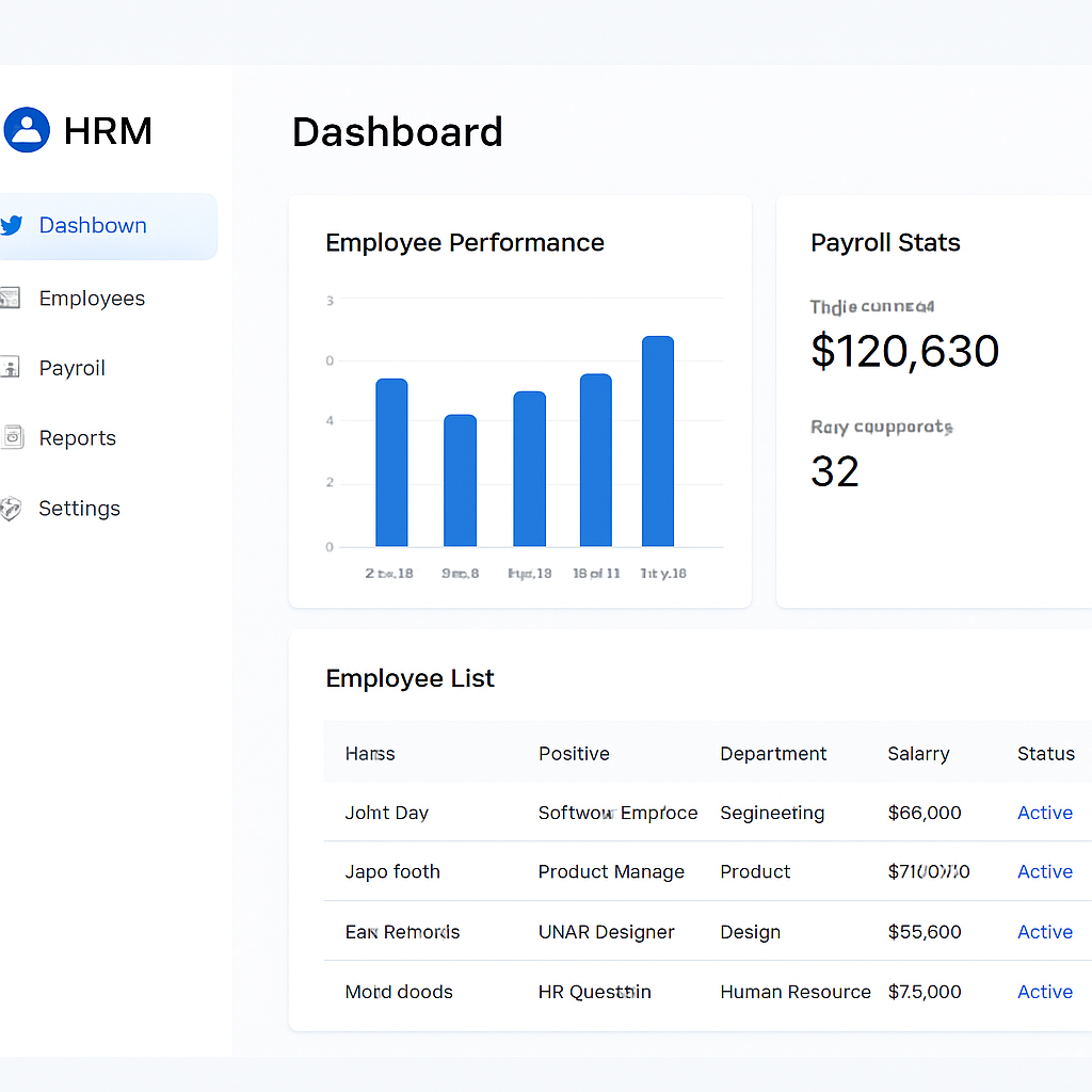 Giao diện dự án HRM Doanh nghiệp